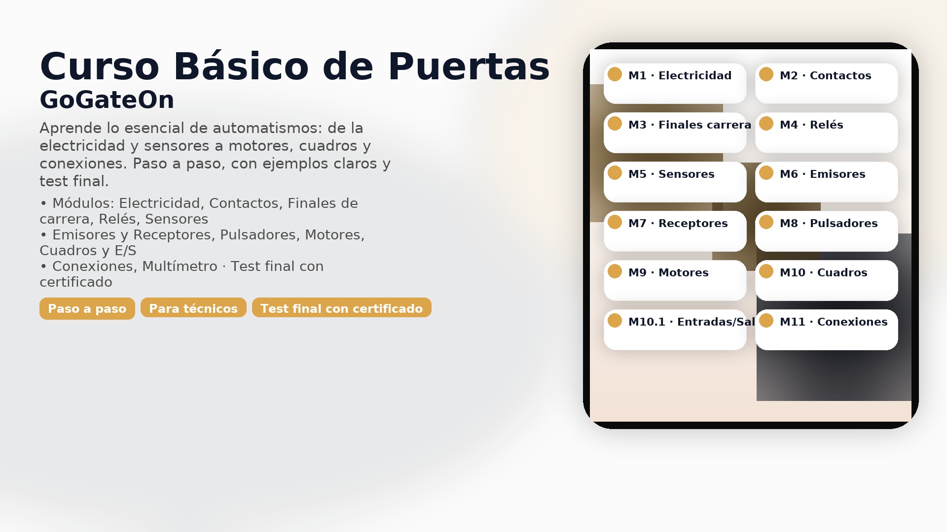 Curso Básico Puertas GoGateOn